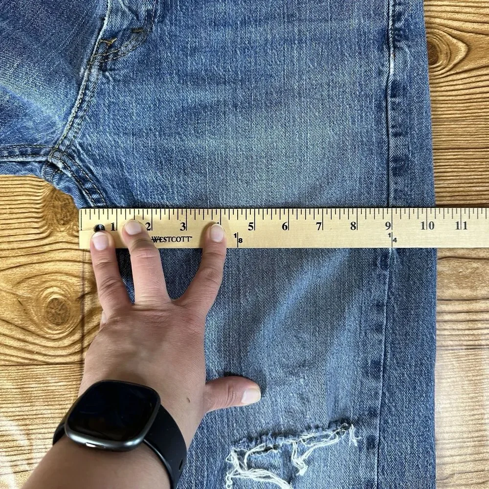 Levis 505 Jeans Mens 32x32 Blue Regular Straight Mid Rise Dark Wash Denim‎